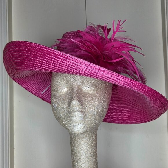 Bellissima Collection Fushia Feathered Hat